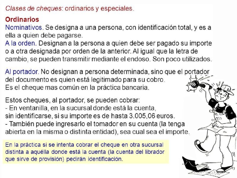 35 CLASES DE CHEQUE